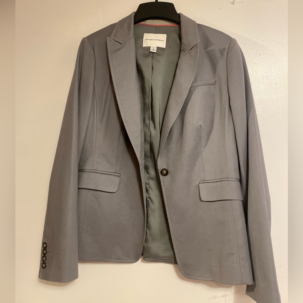 Banana Republic Gray Blazer Tailored Fit Suit Jacket